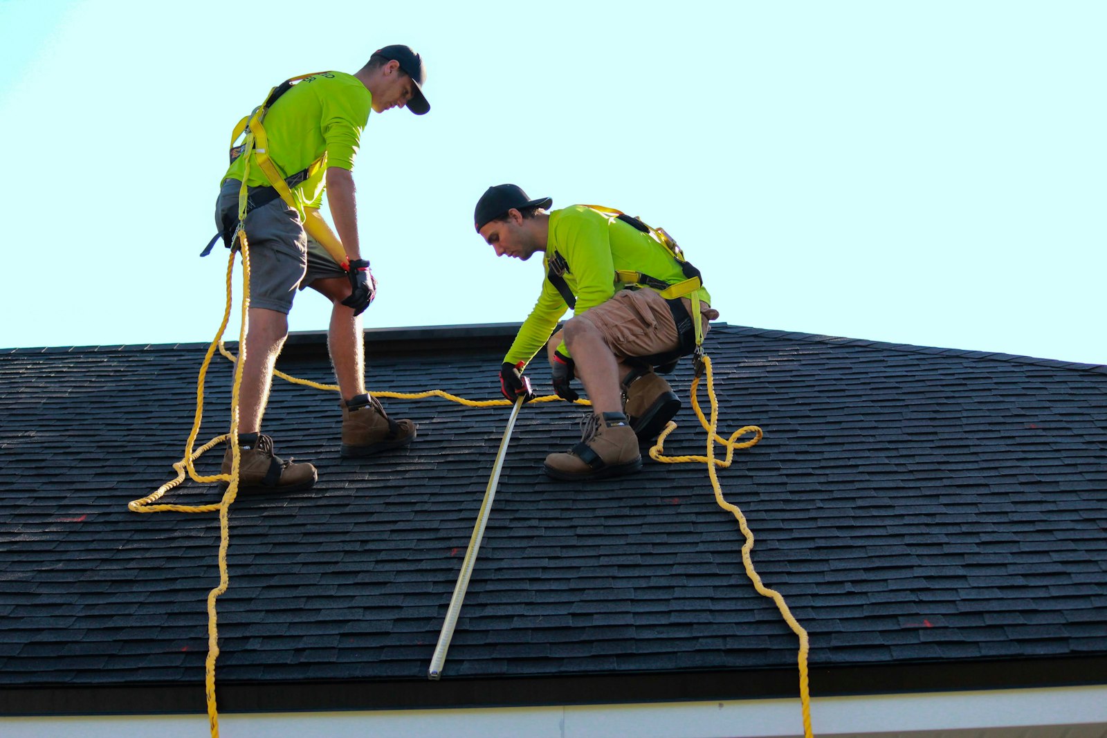 Huntington Roof Fix crew completing a final quality check and cleanup