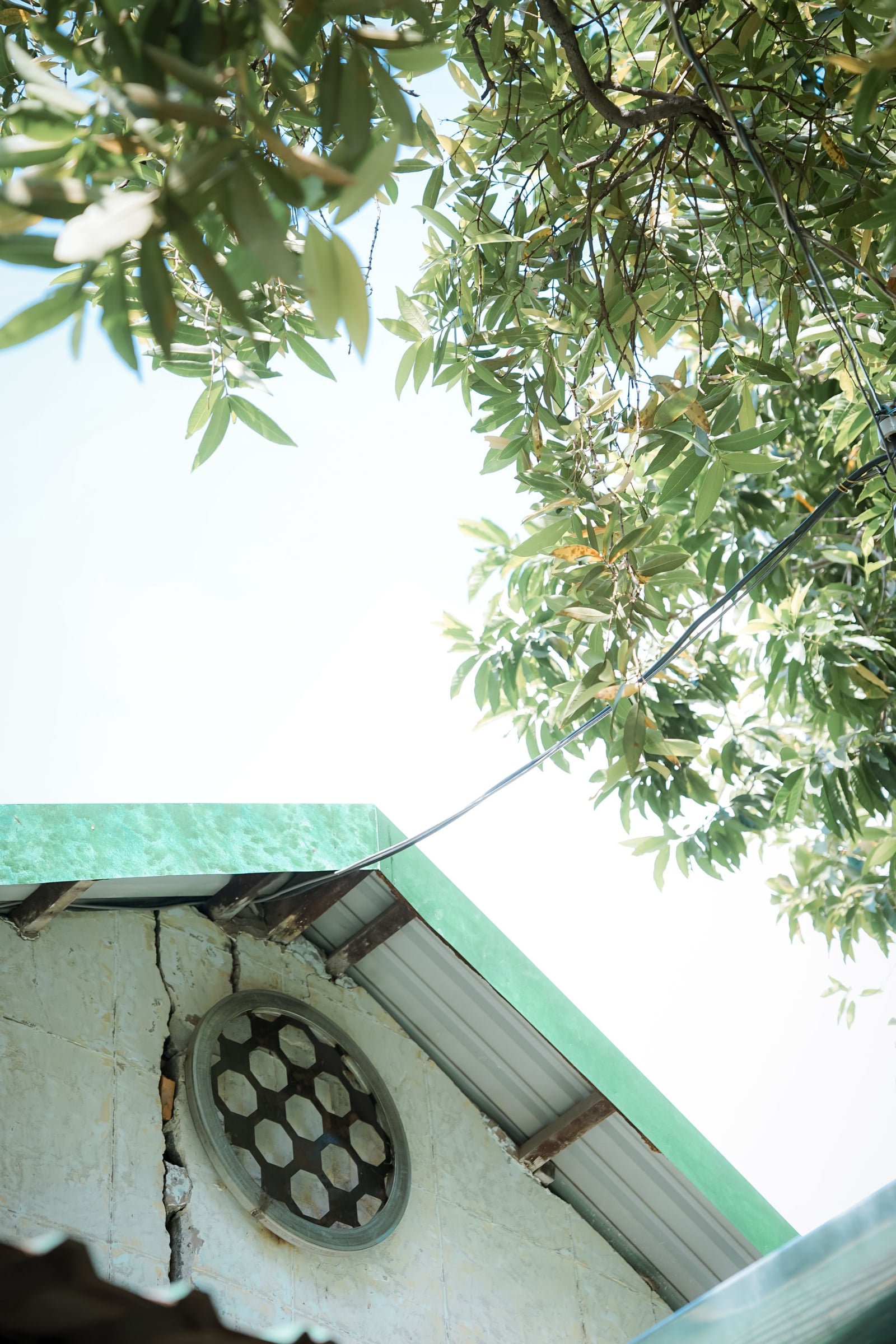 Exhaust vent visible on a house roofline