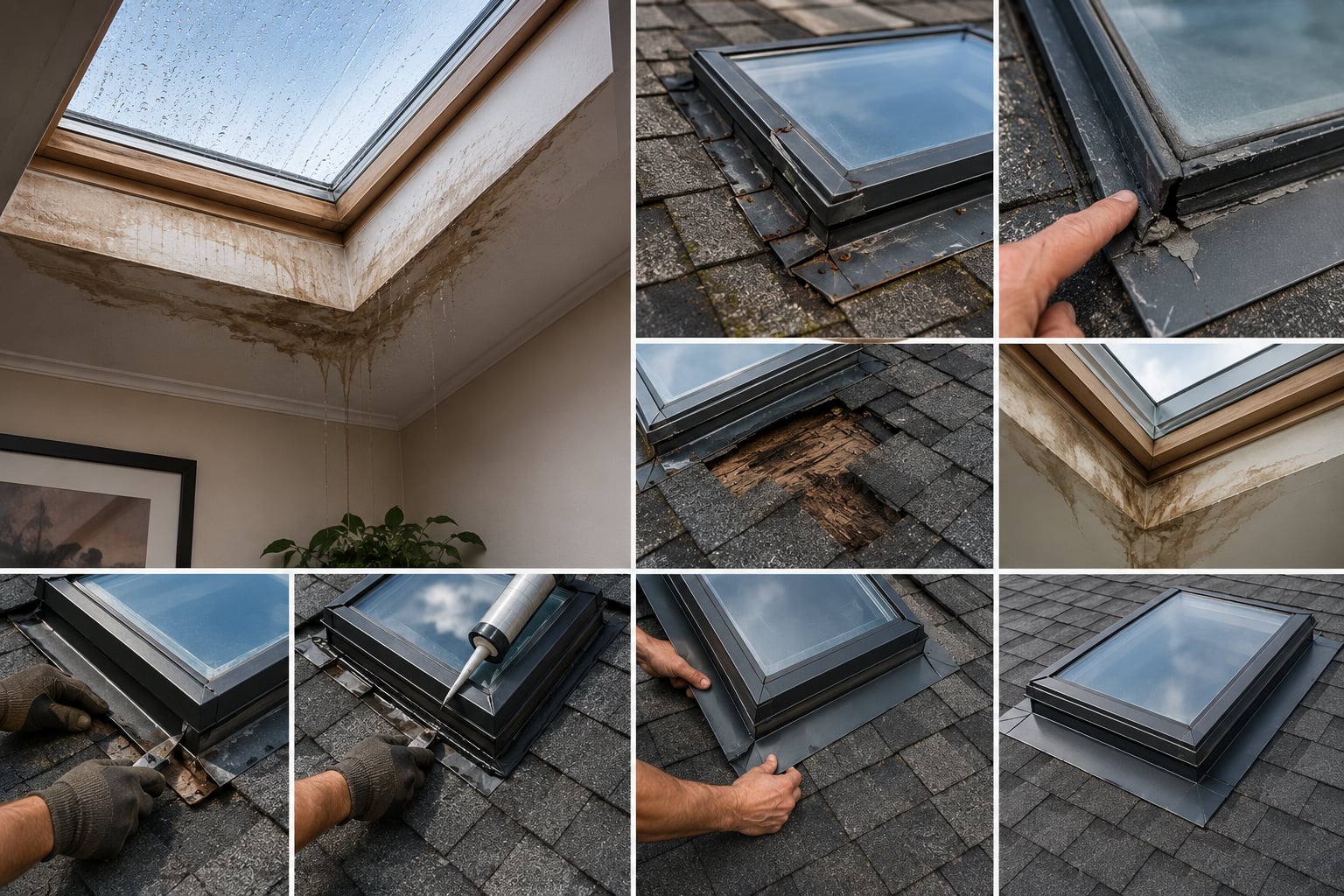 Skylight installed on a residential roof