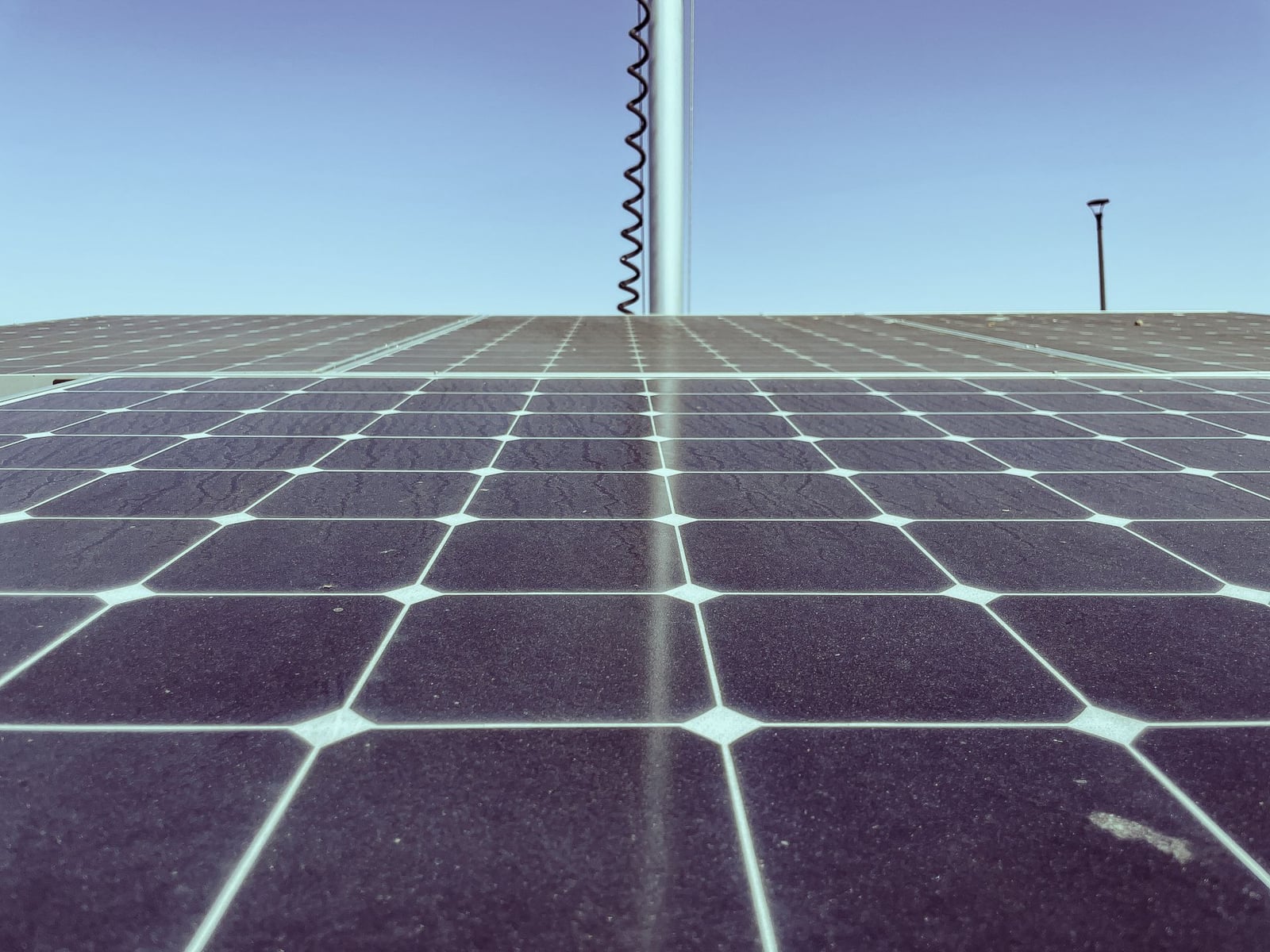 Close-up view of solar panels capturing sunlight